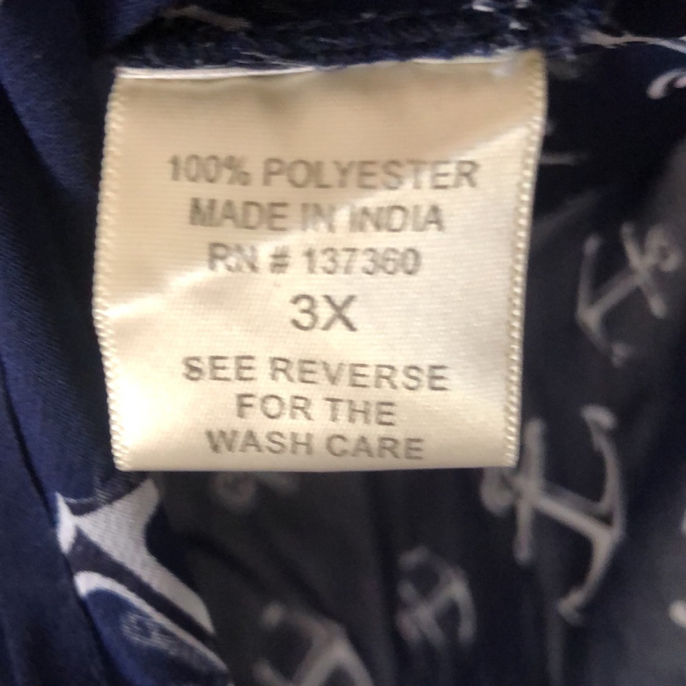 Woman’s spring blue & white peasant truth anchor blouse - Picture 11 of 11